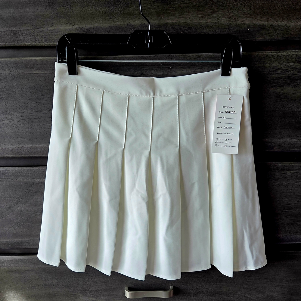 White Pleated Skort